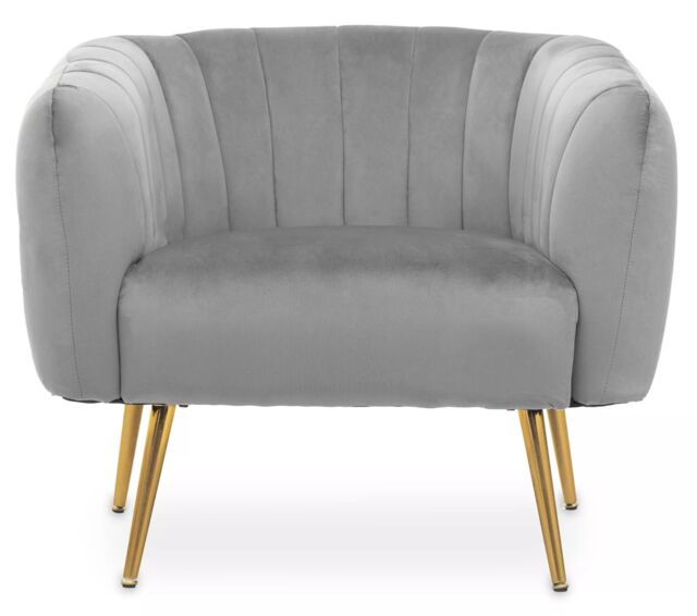 Orsina Larissa Velvet Chair in Grey - image 1