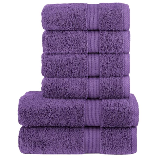 Berkfield Home 6 Piece Premium Towel Set SOLUND Purple 600 gsm - image 1