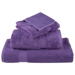Berkfield Home 6 Piece Premium Towel Set SOLUND Purple 600 gsm - thumbnail 4