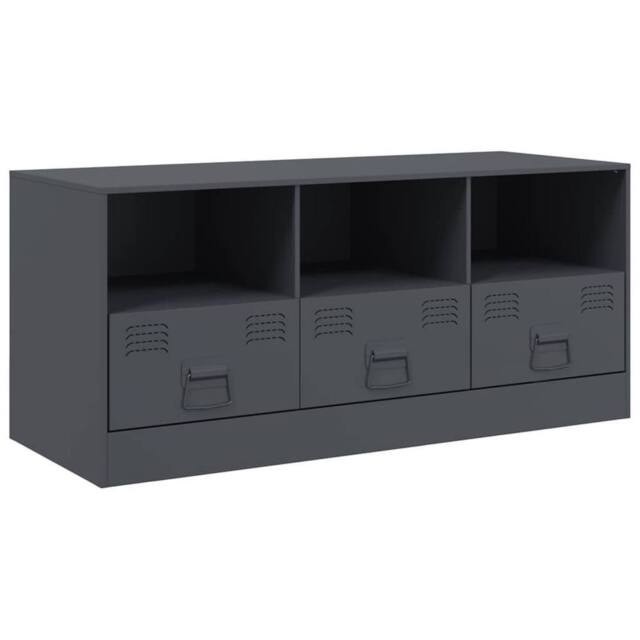 Berkfield Home TV Cabinet Anthracite 99x39x44 cm Steel in Dark Grey - Size: 99 x 39 x 44 cm - image 1
