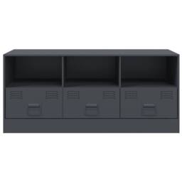 Berkfield Home TV Cabinet Anthracite 99x39x44 cm Steel in Dark Grey - Size: 99 x 39 x 44 cm - thumbnail 6
