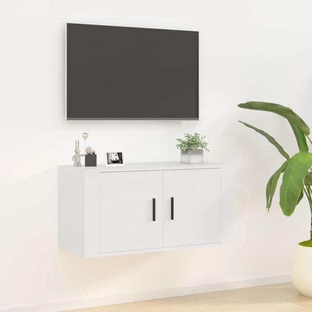 Berkfield Home Wall Mounted TV Cabinet White 80x34.5x40 cm - image 1