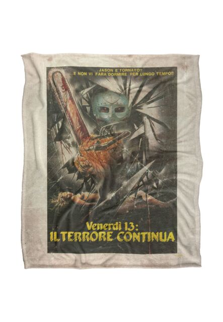 Friday the 13th Blanket, 152x127 cm International Chainsaw Poster Silky Touch Super Soft Throw Blanket in White - image 1