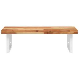 Berkfield Home Basin Shelf Wall Mounted Steel & Solid Wood Acacia in Brown - thumbnail 4