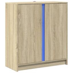 Berkfield Home Sideboard with LED Sonoma Oak 77x34x85 cm Engineered Wood in Light Oak - Size: 77 x 34 x 85 cm - thumbnail 1