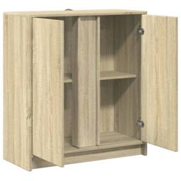 Berkfield Home Sideboard with LED Sonoma Oak 77x34x85 cm Engineered Wood in Light Oak - Size: 77 x 34 x 85 cm - thumbnail 7