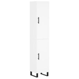 Berkfield Home Highboard White 34.5x34x180 cm Engineered Wood - thumbnail 2