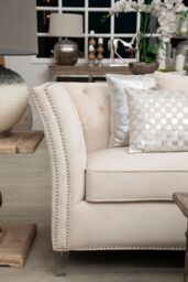 Orsina Kensington Townhouse Rectangular Ivory & Silver Check Cushion - thumbnail 2