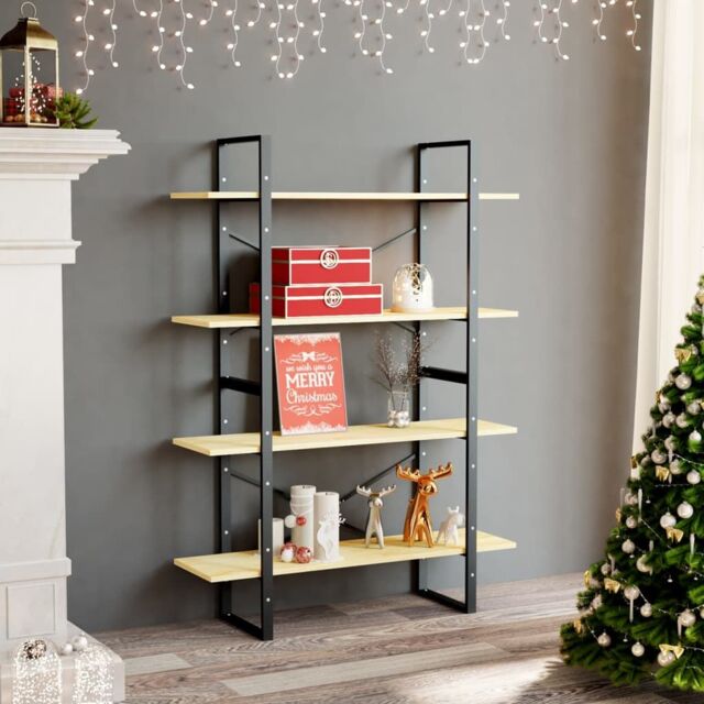 Berkfield Home 4-Tier Book Cabinet 100x30x140 cm Solid Pine Wood in Brown - Size: 100 x 30 x 140 cm - image 1
