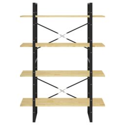Berkfield Home 4-Tier Book Cabinet 100x30x140 cm Solid Pine Wood in Brown - Size: 100 x 30 x 140 cm - thumbnail 5