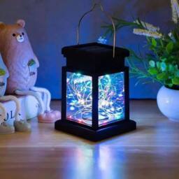 Havendro 1Pcs Solar LED Hanging Lantern Lights Waterproof Garden in Black - thumbnail 1