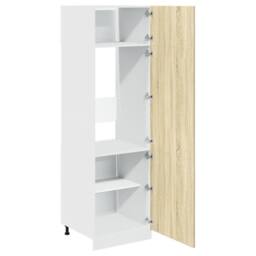 Berkfield Home Refrigerator Cabinet Lyon Sonoma Oak 60x57x207 cm Engineered Wood in Light Tan - Size: 60 x 57 x 207 cm - thumbnail 6