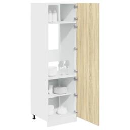 Berkfield Home Refrigerator Cabinet Lyon Sonoma Oak 60x57x207 cm Engineered Wood in Light Tan - Size: 60 x 57 x 207 cm - thumbnail 4