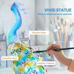 OUTSUNNY Peacock Garden Statue, Metal Garden Gift with Stakes, Multi-Colour - thumbnail 4