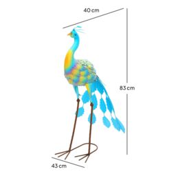 OUTSUNNY Peacock Garden Statue, Metal Garden Gift with Stakes, Multi-Colour - thumbnail 3