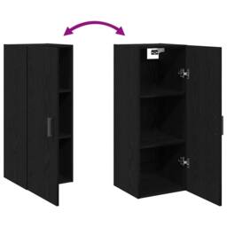 Berkfield Home Wall Mounted Cabinet Black Oak 34.5x34x90 cm Engineered Wood - thumbnail 9