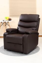 More4Homes Ashby Leather Recliner Armchair Sofa Home Lounge Chair in Brown