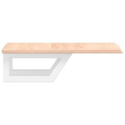 Berkfield Home Basin Shelf Wall Mounted Steel & Solid Wood Oak in Brown - thumbnail 5