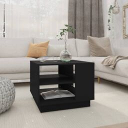Berkfield Home Coffee Table Black 55x55x43 cm Engineered Wood - Size: 55 x 55 x 43 cm - thumbnail 1