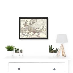 Artery8 1865 Spruner Map The Roman Empire Under Constantine A4 Artwork Framed Wall Art Print in Black - thumbnail 2