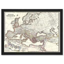 Artery8 1865 Spruner Map The Roman Empire Under Constantine A4 Artwork Framed Wall Art Print in Black - thumbnail 1