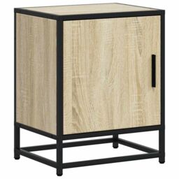 Berkfield Home Bedside Cabinets 2 pcs Sonoma Oak 40x31x50 cm Engineered Wood & Metal in Brown - Size: 40 x 31 x 50 cm - thumbnail 6