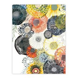 "Artery8 Abstract Floral Mandala Daisy Wildflowers Wall Art Print - Size: W24"" x H32""" - thumbnail 1