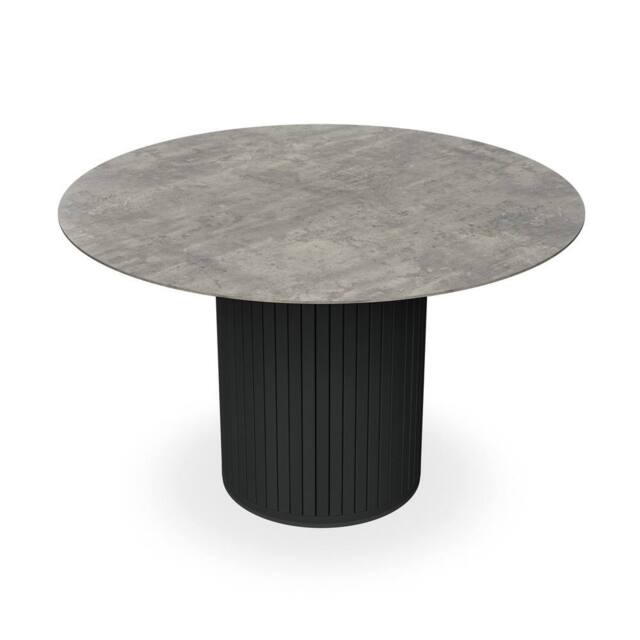 More4Homes Arlo Round Dining Table w Black Legs in Grey - image 1