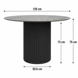 More4Homes Arlo Round Dining Table w Black Legs in Grey - thumbnail 3