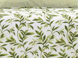 Homes-Linen Ellie Leaf Reversible Floral Duvet Cover Set Easy Care in Green - Size: Single - thumbnail 2