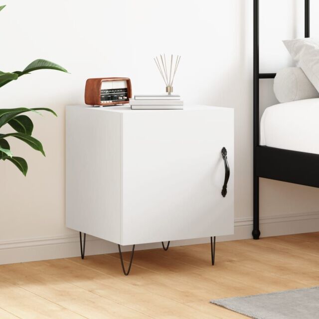 Berkfield Home Bedside Cabinet White 40x40x50 cm Engineered Wood - Size: 40 x 40 x 50 cm - image 1