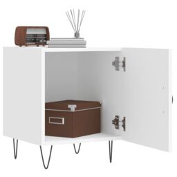 Berkfield Home Bedside Cabinet White 40x40x50 cm Engineered Wood - Size: 40 x 40 x 50 cm - thumbnail 3