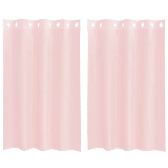 Berkfield Home Voile Curtains with Grommets 2 pcs Light Pink 140x175 cm - image 1