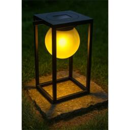 SPETLEK Black Solar Lantern Waterproof Outdoor Garden Patio LED Light Lamp - thumbnail 1