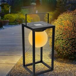 SPETLEK Black Solar Lantern Waterproof Outdoor Garden Patio LED Light Lamp - thumbnail 4