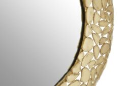 Orsina Templar Pebble Effect Round Wall Mirror in Gold - thumbnail 4