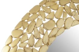 Orsina Templar Pebble Effect Round Wall Mirror in Gold - thumbnail 3