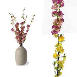 Pegdev Pack of 6 100cm Artificial Pink Blossom Spray with Silk Flowers - thumbnail 4