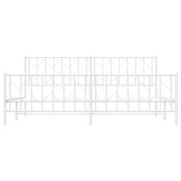 Berkfield Home Metal Bed Frame without Mattress with Footboard¬†White 193x203cm in White - Size: 193x203 cm - thumbnail 6