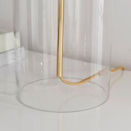 FurnitureboxUK Nora Energy Efficient Clear Glass & Coloured Shade Table Lamp Light (Including Bulb) in White - thumbnail 3