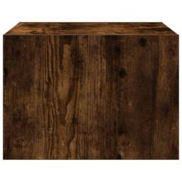 Berkfield Home Durable Wall-mounted Bedside Cabinets with LED Lights 2 pcs Smoked Oak in Brown - thumbnail 8