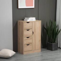 Wyld Haus Lala Natural Finish Freestanding Storage Cabinet 4 Drawers & Lower - thumbnail 3