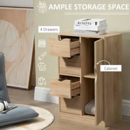 Wyld Haus Lala Natural Finish Freestanding Storage Cabinet 4 Drawers & Lower - thumbnail 6