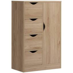 Wyld Haus Lala Natural Finish Freestanding Storage Cabinet 4 Drawers & Lower - thumbnail 2