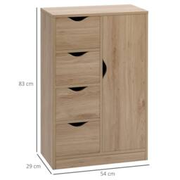 Wyld Haus Lala Natural Finish Freestanding Storage Cabinet 4 Drawers & Lower - thumbnail 4