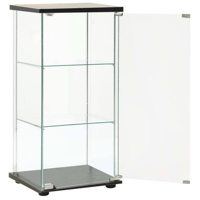 Berkfield Home Storage Cabinet Tempered Glass Black - image 1