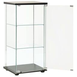 Berkfield Home Storage Cabinet Tempered Glass Black