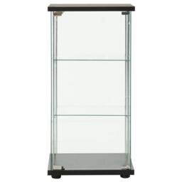 Berkfield Home Storage Cabinet Tempered Glass Black - thumbnail 3