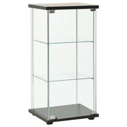Berkfield Home Storage Cabinet Tempered Glass Black - thumbnail 2
