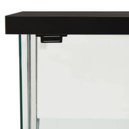 Berkfield Home Storage Cabinet Tempered Glass Black - thumbnail 4